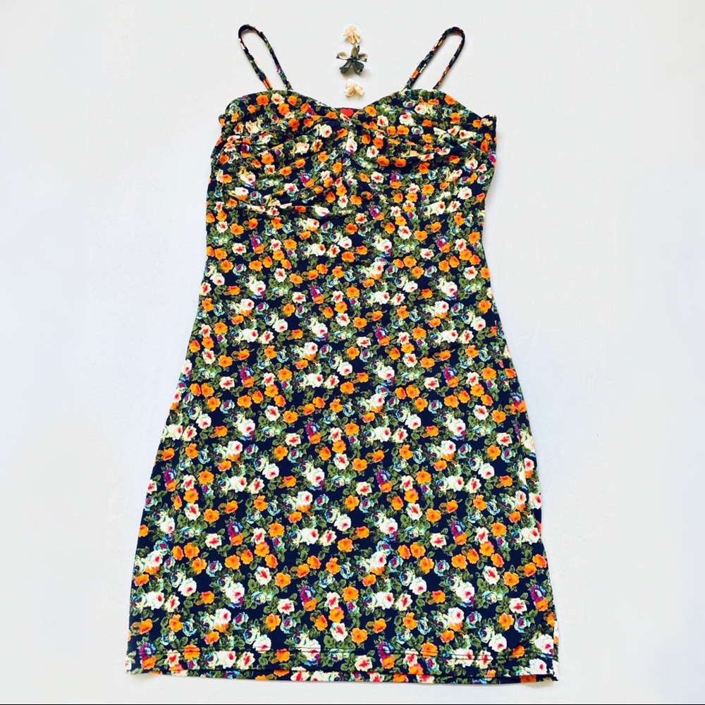 Floral Sweetheart Spaghetti Strap Dress